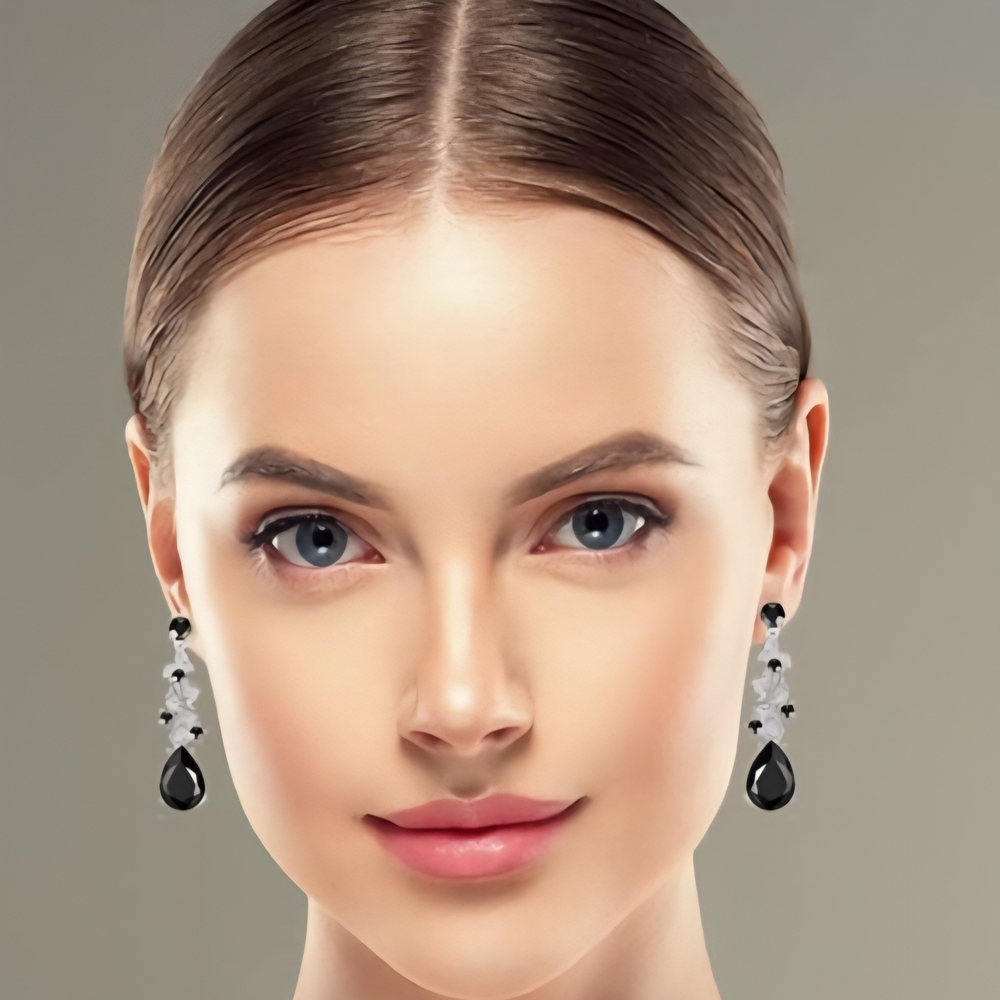 Elegant Black and Silver Drop Earrings